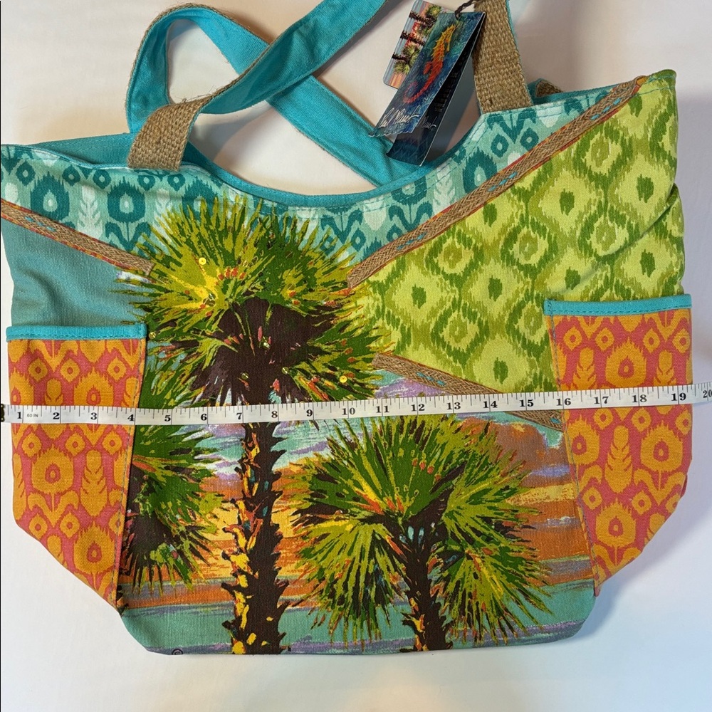 NEW! Paul Brent Canvas Palm Tree Themed Tote - Picture 8 of 8